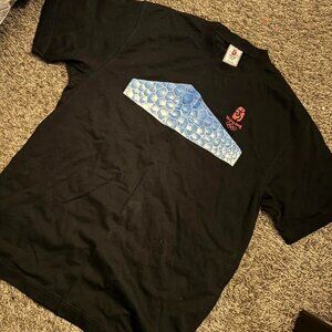 Men's Black and Blue T-shirt